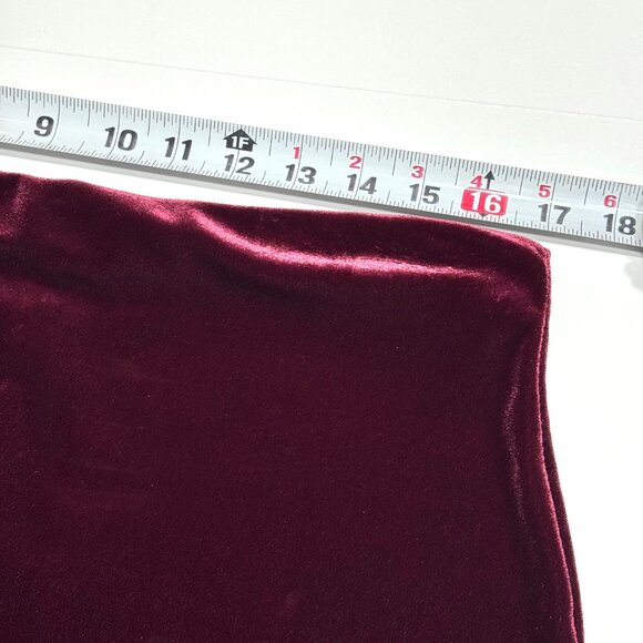 Vtg Y2K Velvet Floral Pencil Skirt Stretch Burgundy Witchy Whimsigoth - Picture 10 of 13